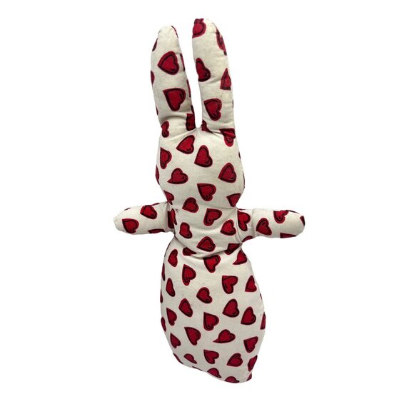 Handmade Bunny Plush With Red Hearts 55e - Picture 3 of 4